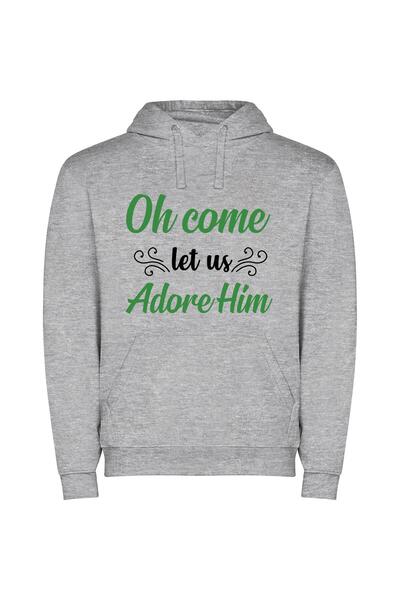 iLovePrints Effusive Warm Welcome: Him Φούτερ με κουκούλα σε χρώμα Γκρι