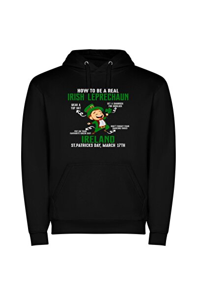 iLovePrints Emerald Isle Extravaganza Φούτερ με κουκούλα σε χρώμα Μαύρο