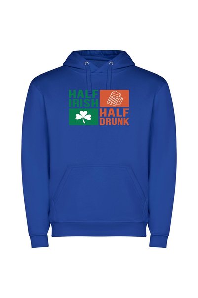 iLovePrints Tipsy Éire Emblem Φούτερ με κουκούλα σε χρώμα Μπλε