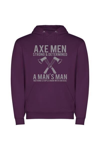 iLovePrints Masculine Strength Unleashed Φούτερ με κουκούλα σε χρώμα Μωβ