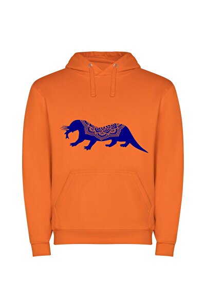 iLovePrints Blue Panther: Majestic Zoomorphic Φούτερ με κουκούλα σε χρώμα Πορ...