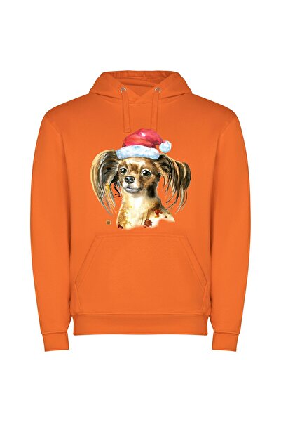 iLovePrints Santa's Toy Terrier Φούτερ με κουκούλα σε χρώμα Πορτοκαλί