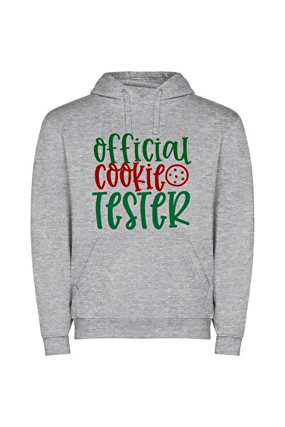 iLovePrints Merry Cookie Tester Extravaganza Φούτερ με κουκούλα σε χρώμα Γκρι