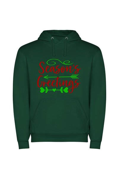 iLovePrints Festive 2015 Greetings Φούτερ με κουκούλα σε χρώμα Πράσινο