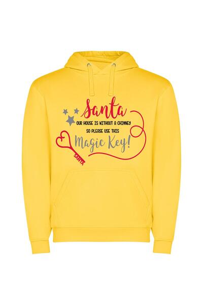 iLovePrints Magic Key for Santa Φούτερ με κουκούλα σε χρώμα Κίτρινο