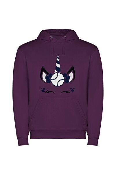 iLovePrints Fantasy Horned Sports Star Φούτερ με κουκούλα σε χρώμα Μωβ