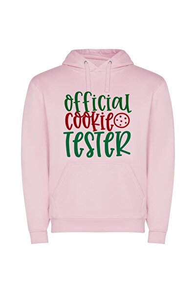 iLovePrints Merry Cookie Tester Extravaganza Φούτερ με κουκούλα σε χρώμα Ροζ