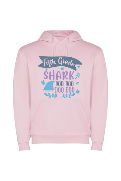 iLovePrints 5th Grade Shark Spectacle Φούτερ με κουκούλα σε χρώμα Ροζ