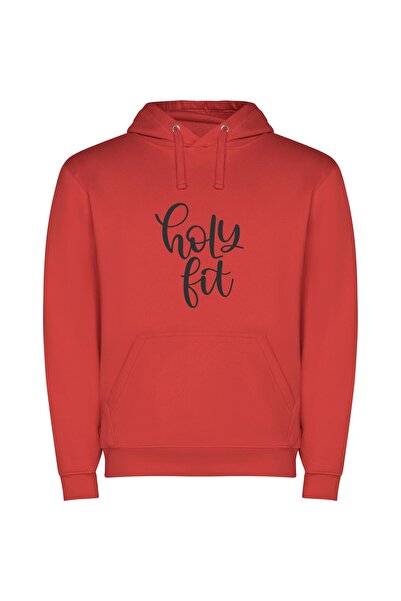 iLovePrints Sacred Ink: Fit Elegance Φούτερ με κουκούλα σε χρώμα Κόκκινο