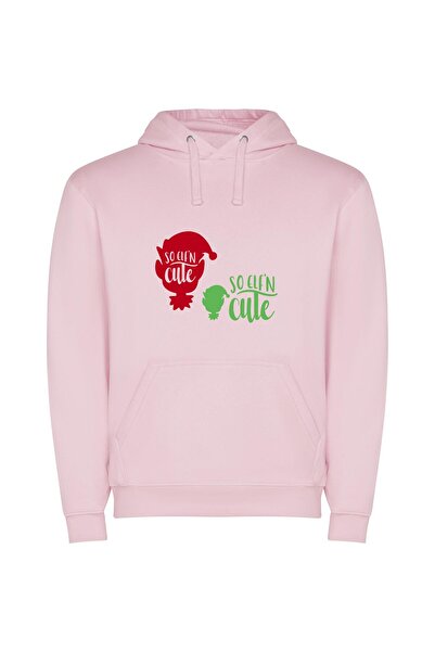 iLovePrints Colorful Charm: Cute Edition Φούτερ με κουκούλα σε χρώμα Ροζ