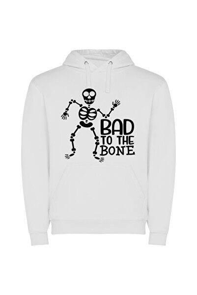 iLovePrints Glam Bone Collection Φούτερ με κουκούλα σε χρώμα Λευκό