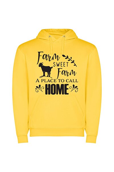 iLovePrints Sweeter Farming Homestead Φούτερ με κουκούλα σε χρώμα Κίτρινο
