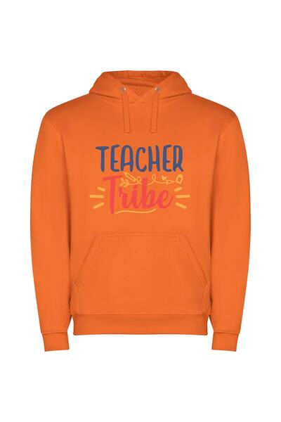 iLovePrints YumTribes: Old School Teacher Φούτερ με κουκούλα σε χρώμα Πορτοκαλί