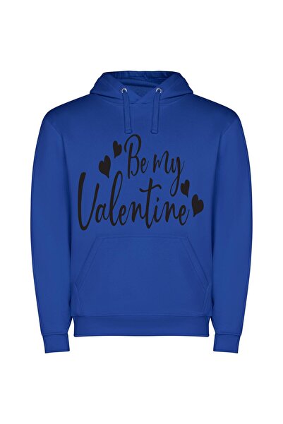 iLovePrints Monochrome Love Collection Φούτερ με κουκούλα σε χρώμα Μπλε