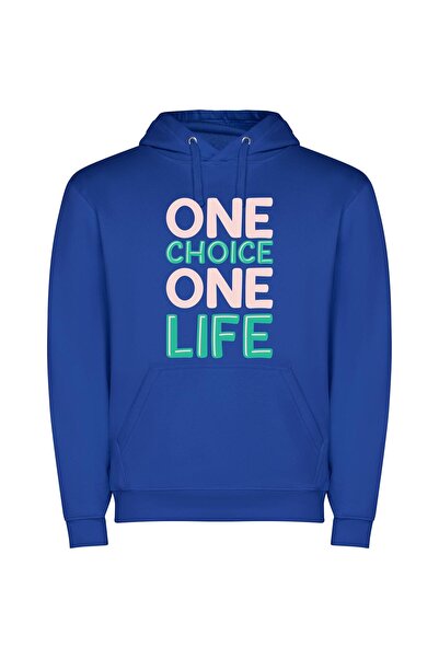 iLovePrints Life's Singular Choices Φούτερ με κουκούλα σε χρώμα Μπλε