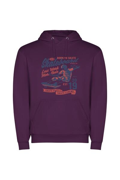 iLovePrints Airborne Skater Style Φούτερ με κουκούλα σε χρώμα Μωβ