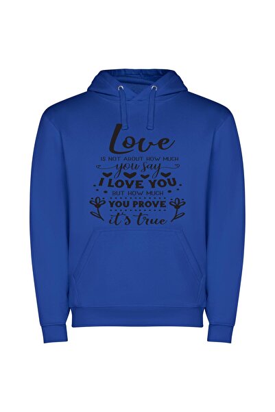 iLovePrints Pure Love's Silent Language Φούτερ με κουκούλα σε χρώμα Μπλε