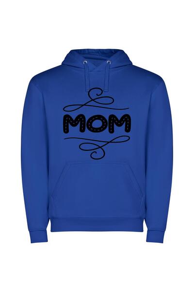 iLovePrints Timeless Mom's Silhouette Φούτερ με κουκούλα σε χρώμα Μπλε