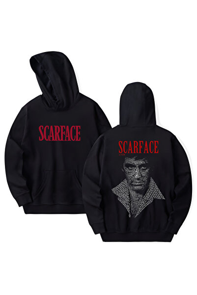 STİL-X Scarface Printed Cotton Long Sleeve 3 Thread Hooded Sweatshirt