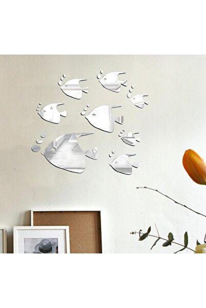 SYOSI 3D Fish Mirror Wall Stickers, Acrylic Waterproof Self-Adhesive Bathroom...