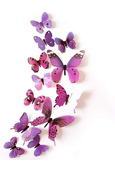 Defsedar 12 Piece 3D Mix Colour Butterfly Wall Stickers Decoration, W 30.6 X ...