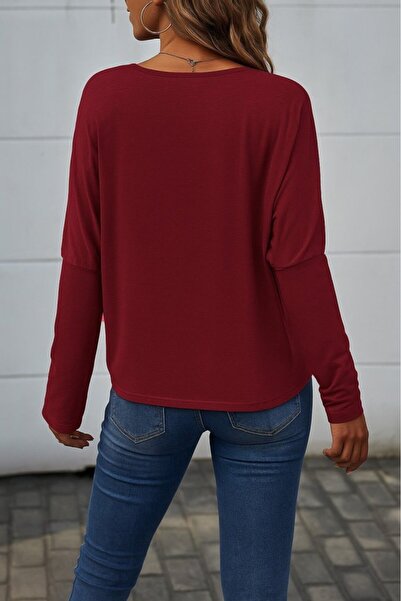 UFC 1985 TOP BRAND Women's Long Sleeve V-Neck Batwing Sleeve Viscose Blouse