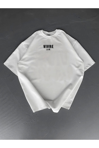 modi Printed Oversize Crew Neck T-Shirt - White