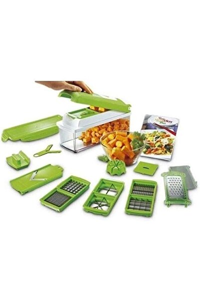 HALAMODO 12PCS Multi-Purpose Vegetable Slicer Manual Food Chopper with Contai...