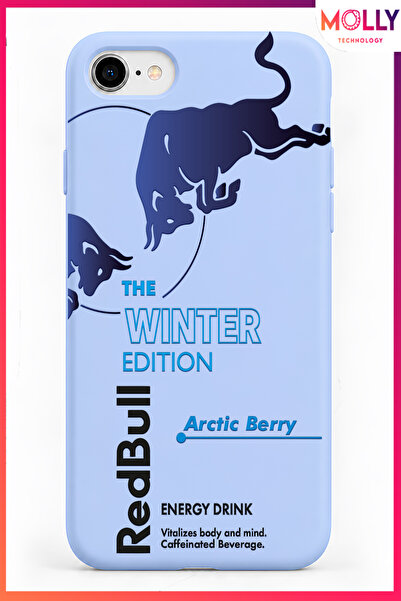 Molly iPhone SE 2022 İçin Bebe Mavisi Redbull The Winter Edition Desenli İçi ...