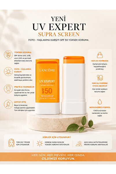 Lancome UV EXPERT FOTO YAŞLANMA KARŞITI YÜKSEK KORUYUCULU STICK SPF 50 GÜNEŞ ...
