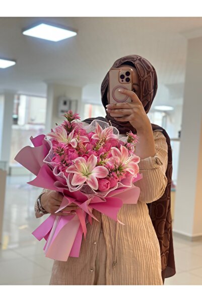 Ahsen Collection Pembe lale lüks solmayan özel gün buketi