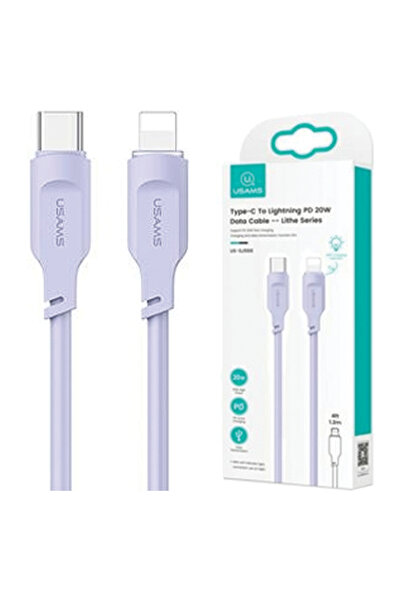 Usams Cablu USB-C pentru Lightning cu încărcare rapidă PD de 20W, 1.2M, pentr...