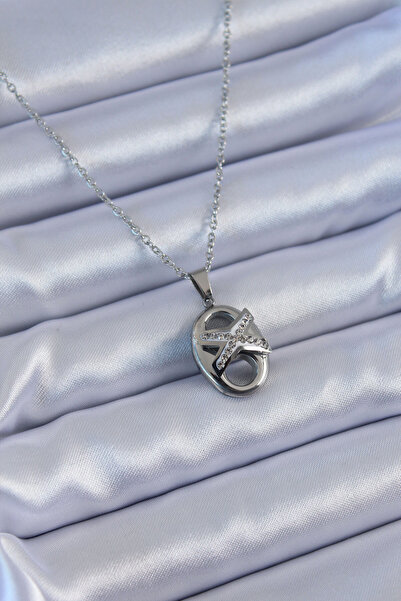 DMR Elegance 316L Steel Silver Color Zircon Stone Women's Necklace