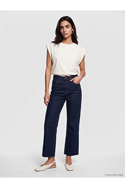 LC Waikiki Indigo Crop Flare Women's Jean Pants