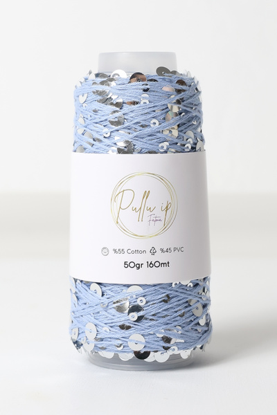 FATMA PULLU İP Sequin Yarn 160 Meters in 50 Gram Skeins Sequin Size: 3Mm+6Mm
