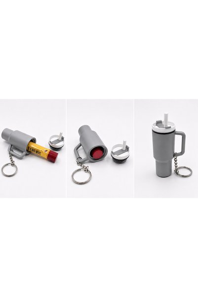 Generic Brand Mini Thermos Keychain Charm - Lipstick Storage Box