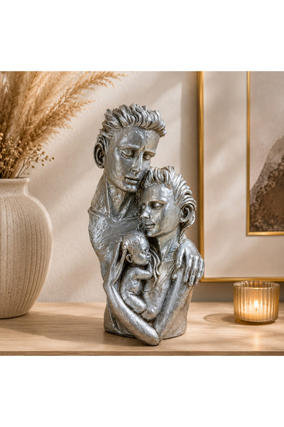 Home Dekoratif Aile Biblosu | Anne Baba Bebek Heykeli Modern Salon ve Ofis De...