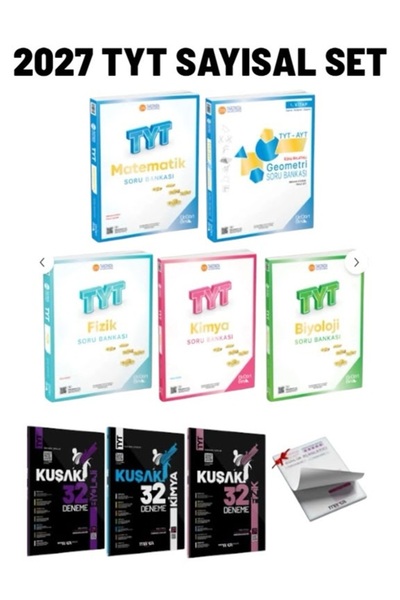345 Sayısal - 2027 Tyt Matematik Geometri Fizik Kimya Biyoloji Soru Bankası Ve 3 Kitap Deneme Hediye