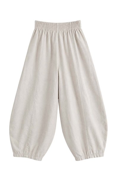 Vadon 1035 Women's 100% Cotton Gabardine Balloon Leg Elastic Waist Trousers Stone