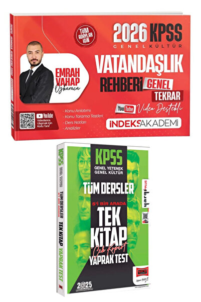 İndeks Akademi Emrah Vahap Özkaraca 2026 KPSS Vatandaşlık Rehberi Video Deste...