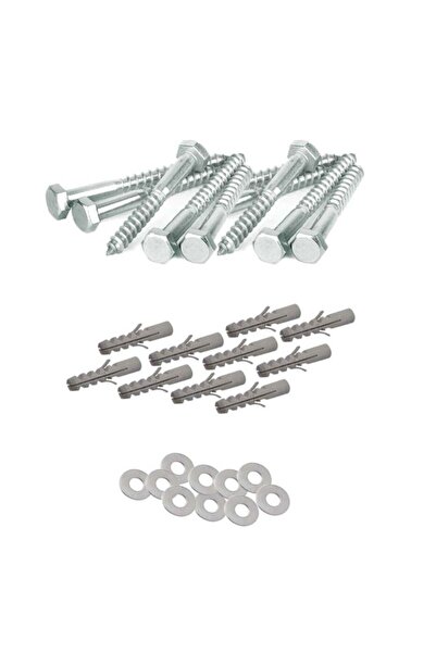 Duravel 10 Pcs Galvanized Hex Head Coach Screws with Washer & Plug Woodworkin...