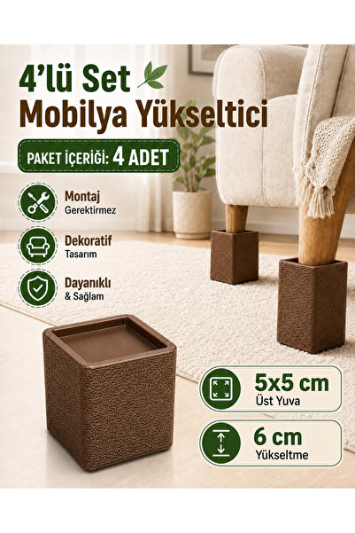 PRİNTELLA Dekoratif Mobilya Ayak Yükseltici 4’lü Set – Koltuk, Yatak, Baza ve...