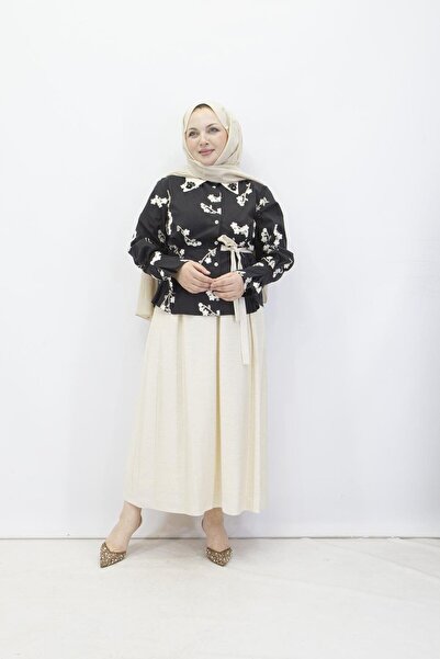 feray kaya 2869 Orhan Koton Shirt Skirt Set