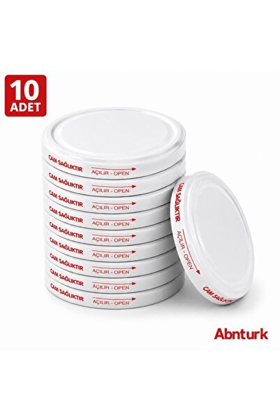 abnturk 10 Adet 82mm Silikon Contalı Sızdırmaz Metal Kavanoz Kapağı-Konserve ...