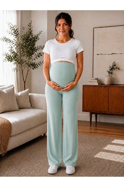 Maison La Femme Women's High Waist Wide Leg Maternity Pants
