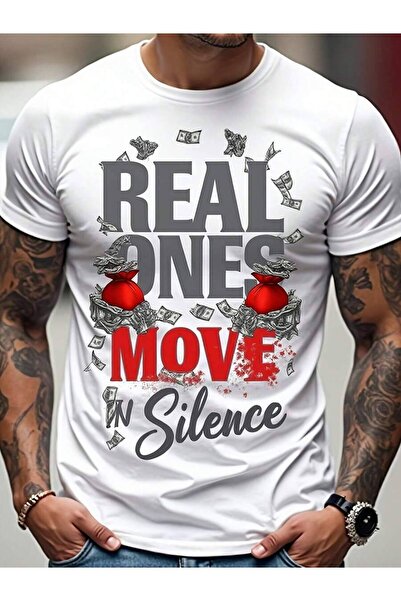 KYMC07 تي شيرت Real Onese In Silence |   تي شيرت بتصميم رسومي للنقود، شعار تح...