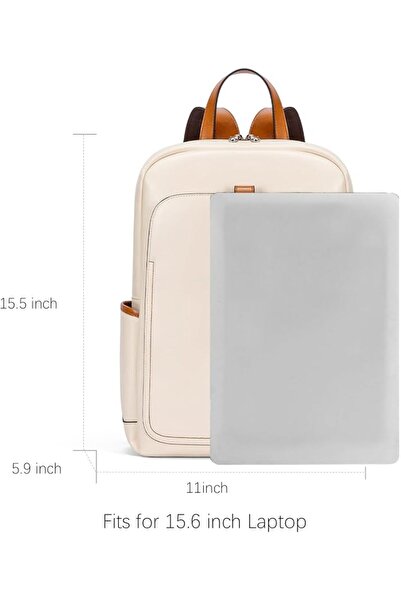 BOSTANTEN Genuine Leather 15.6 inch Laptop Backpack Purse for Women College C...