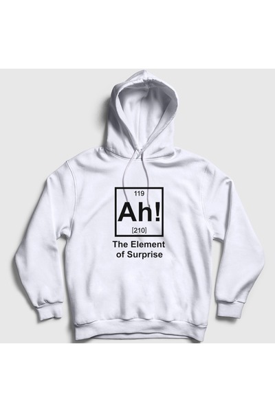 Presmono سويت شيرت أبيض للجنسين بقلنسوة من Ah The Element Of Surprise Kimya 6...