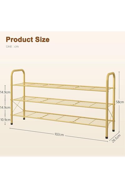 GENERAL Hoctieon 3 Tier Shoe Rack for Closet, Shoe Rack FreeStanding, Shoes S...