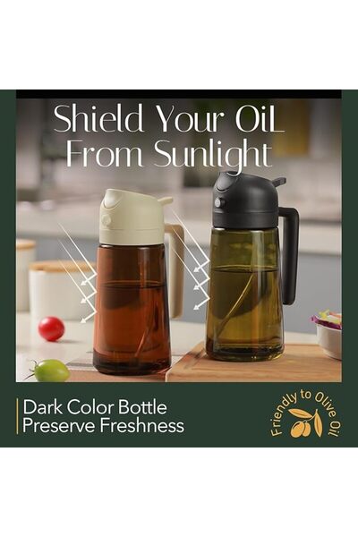 GENERAL YARRAMATE 470ml Light-Blocking Dark Oil Sprayer for Cooking, 2 in 1 O...